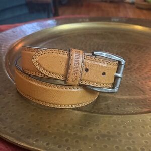 Wolverine Tan Leather Belt with Silver Buckle